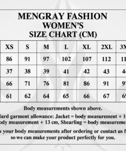 mengray womens size chart cm